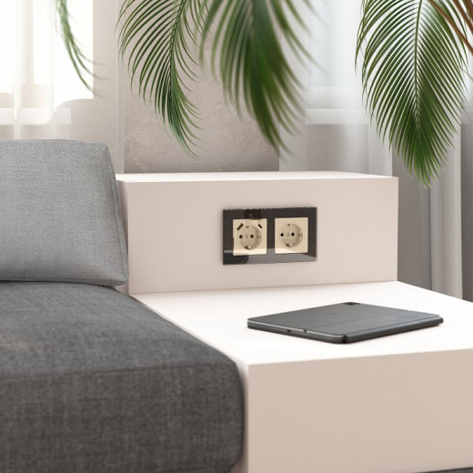 Розетка с заземлением, без рамки Werkel айвори акрил W1171043