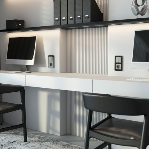 Розетка с заземлением и со шторкой и 2хUSB type A и C, без рамки Werkel дымчатый W1271704