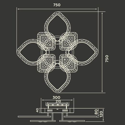 Потолочная люстра Ambrella Light FA FA2835