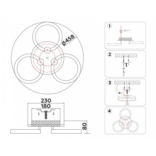Потолочная люстра Ambrella Light FA FA3838