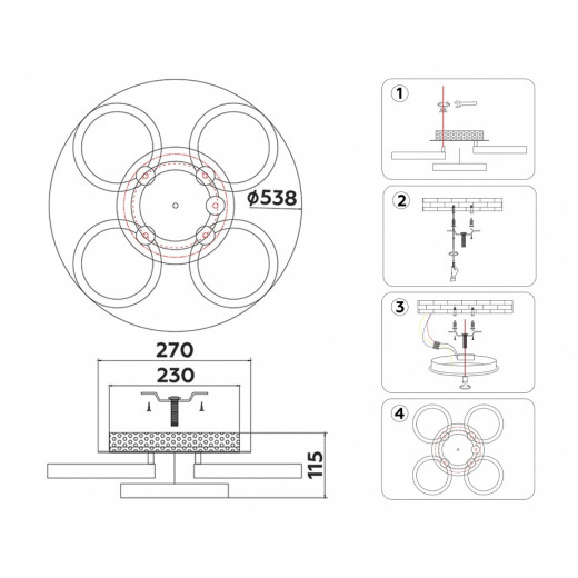 Потолочная люстра Ambrella Light FA FA3841