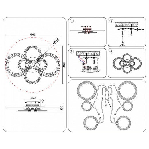 Потолочная люстра Ambrella Light FA FA4065