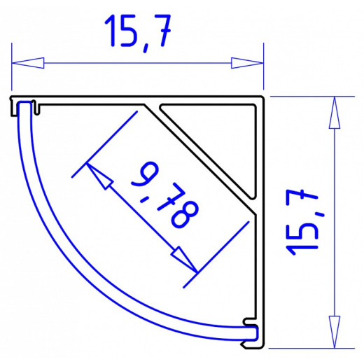 Профиль накладной угловой внутренний Ambrella Light GP GP2100AL