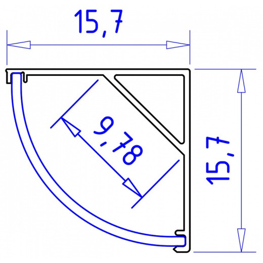Профиль накладной угловой внутренний Ambrella Light GP GP2100WH