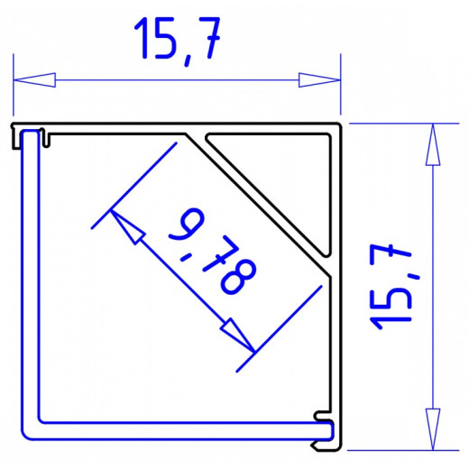 Профиль накладной угловой внутренний Ambrella Light GP GP2150AL