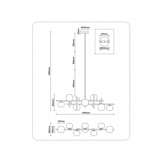 Люстра на штанге Ambrella Light LH LH51017