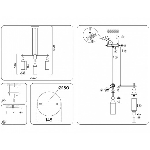 Подвесная люстра Ambrella Light LH LH55278