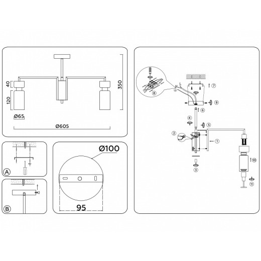 Люстра на штанге Ambrella Light LH LH56124
