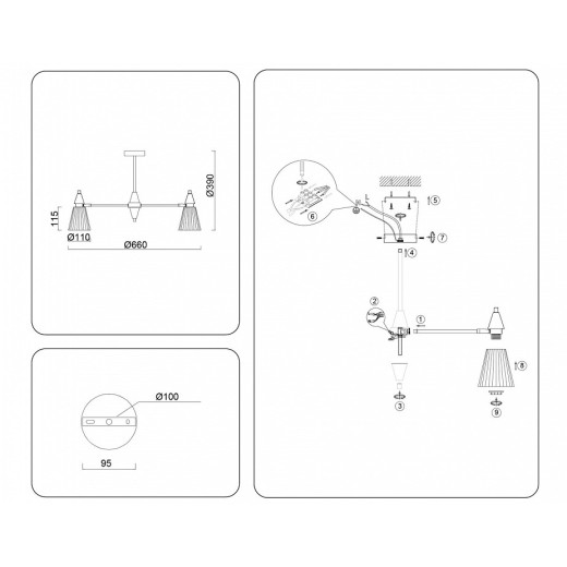 Люстра на штанге Ambrella Light LH LH58114