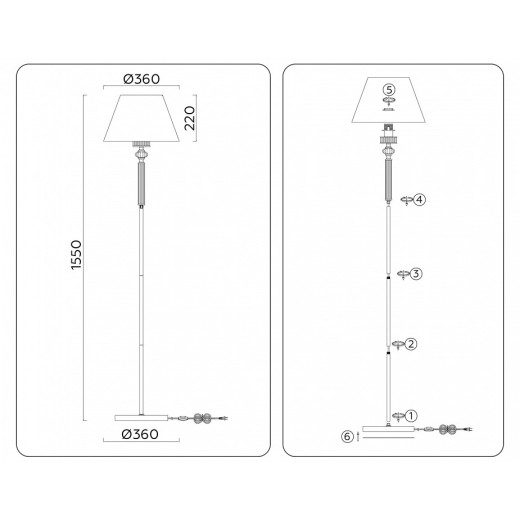 Торшер Ambrella Light LH LH71008