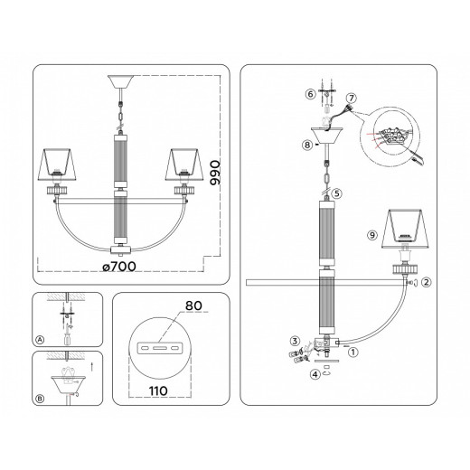 Подвесная люстра Ambrella Light HIGH LIGHT LH71251