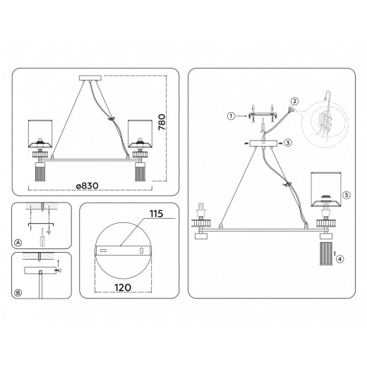 Подвесная люстра Ambrella Light HIGH LIGHT LH71293
