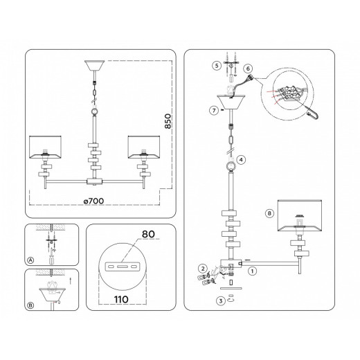 Подвесная люстра Ambrella Light HIGH LIGHT LH71321