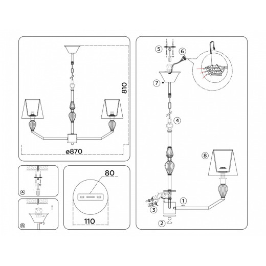 Подвесная люстра Ambrella Light HIGH LIGHT LH75063