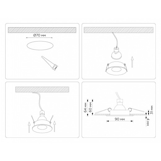 Встраиваемый светильник Ambrella Light TN TN102809