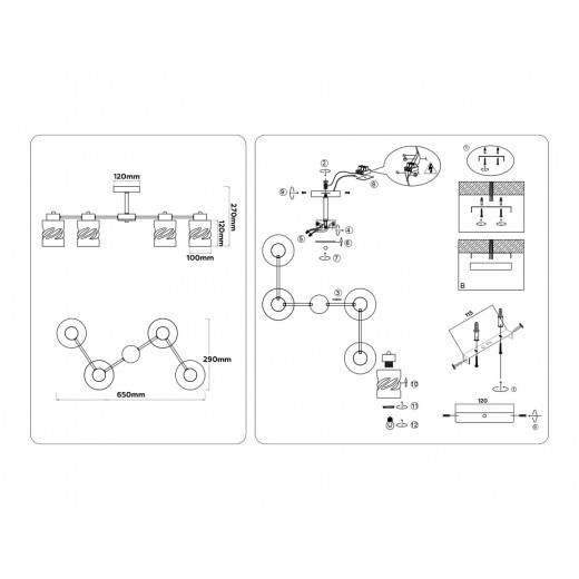 Люстра на штанге Ambrella Light TR TR303324