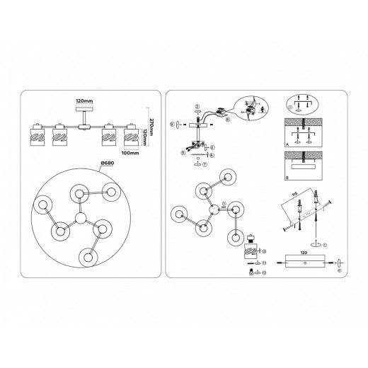 Люстра на штанге Ambrella Light TR TR303325