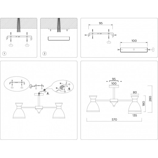 Люстра на штанге Ambrella Light TR TR3177