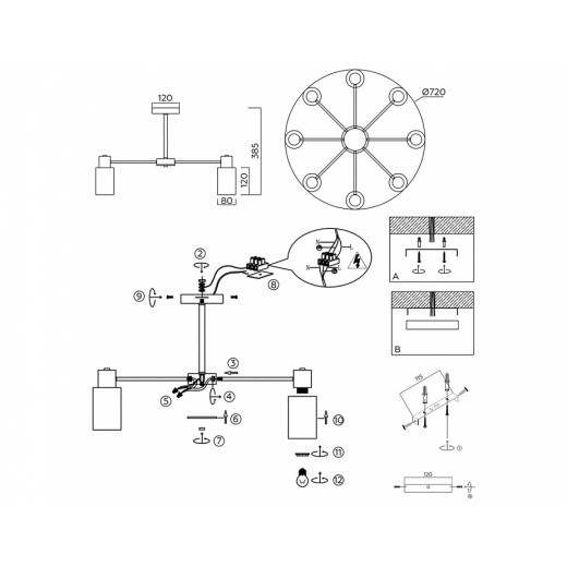 Люстра на штанге Ambrella Light TRADITIONAL TR9575