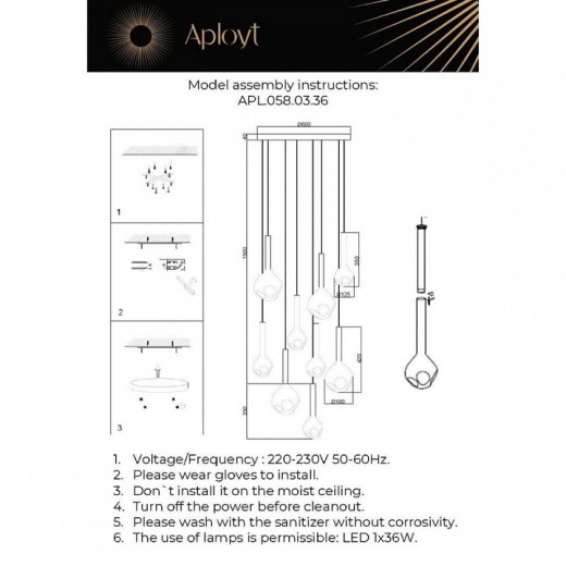 Подвесная люстра Aployt Wisia APL.058.03.36