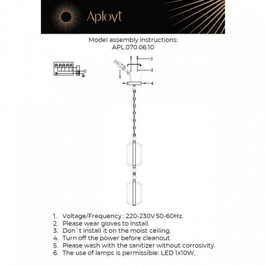 Подвесной светильник Aployt Lakres APL.070.06.10