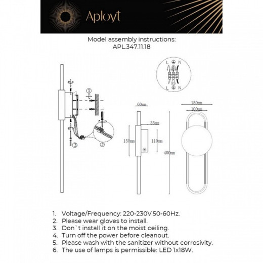 Накладной светильник Aployt Francesco APL.347.11.18