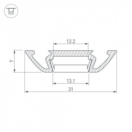 Профиль накладной Arlight PHS-A-2000 ANOD 013215
