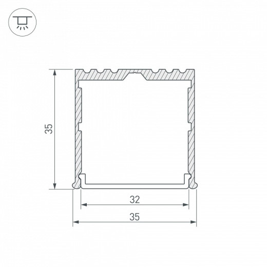 Профиль накладной Arlight ARH-POWER-W35-2000 ANOD 016138