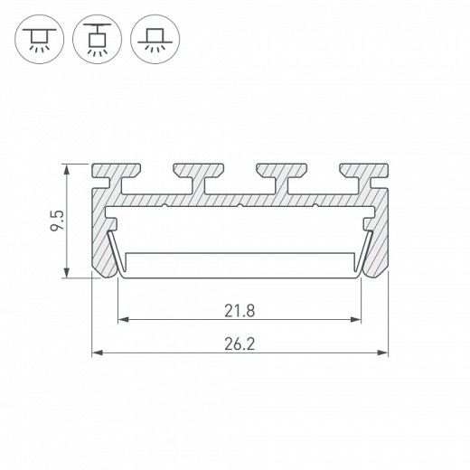 Профиль универсальный Arlight PLS-LOCK-2000 ANOD 016397