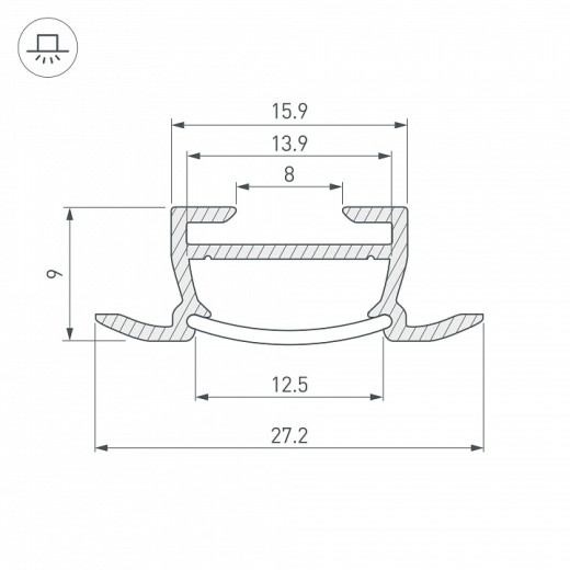 Профиль встраиваемый Arlight TK-F-2000 (CT) ANOD 016936