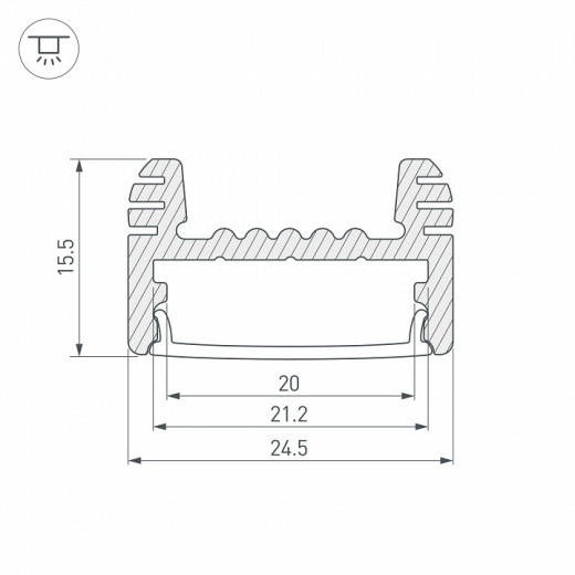 Профиль накладной Arlight ARH-WIDE-H16-2000 ANOD 018816