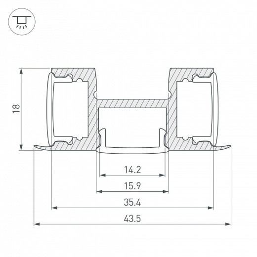 Профиль накладной тройной Arlight ARH-TRI-D-2000 ANOD 018829