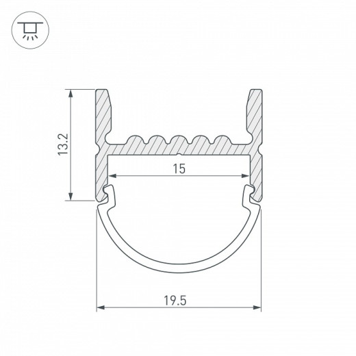 Профиль накладной Arlight ARH-WIDE-H20-2000 ANOD 018859
