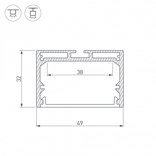 Профиль подвесной Arlight SL-LINE-4932-2000 ANOD 019308