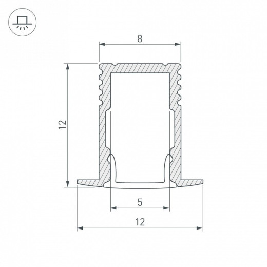 Профиль Arlight SL-MINI-8-H12-F12-2000 ANOD 023715