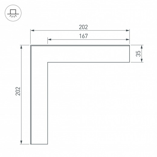 Соединитель угловой L-образный накладной Arlight S-LUX 030125