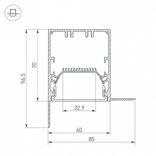 Соединитель угловой L-образный накладной Arlight S-LUX 030136