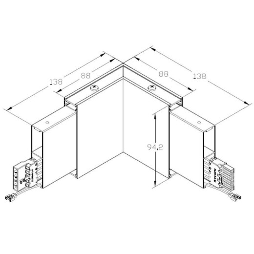 Соединитель угловой L-образный для модульных светильников Arlight LINEAIR FLAT 031472