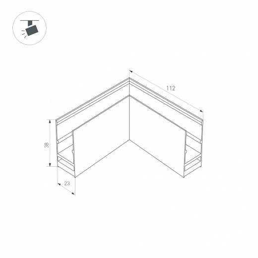 Соединитель угловой L-образный для треков накладных Arlight MAG-25 033247