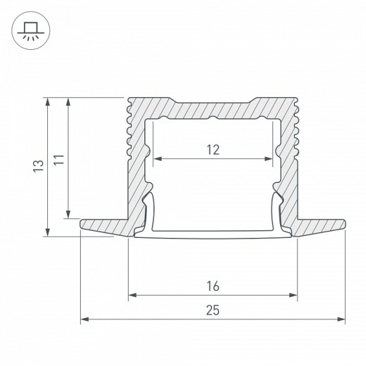 Профиль встраиваемый Arlight SL-SLIM 036040