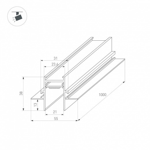 Трек встраиваемый Arlight MAG-25 036121