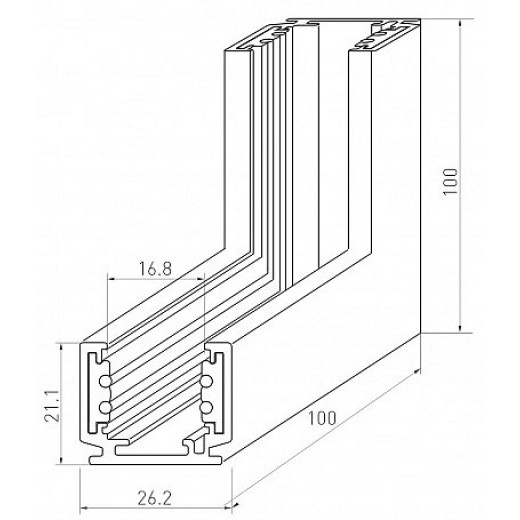 Соединитель угловой внутренний для треков накладных Arlight MAG-ORIENT 37325