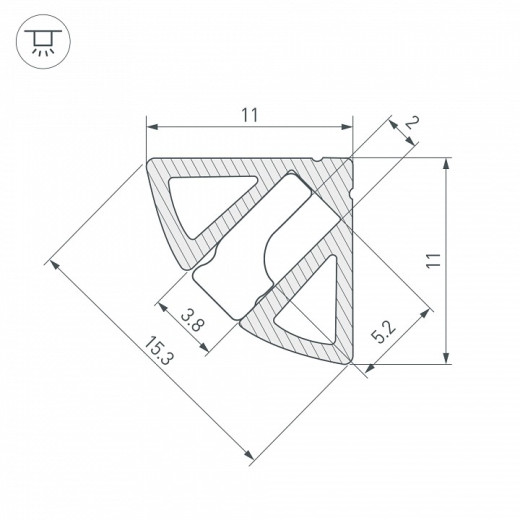Профиль накладной угловой внутренний Arlight SL-KANT 038197