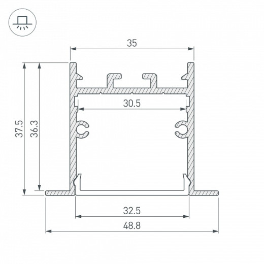 Профиль встраиваемый Arlight SL-LINIA 039389