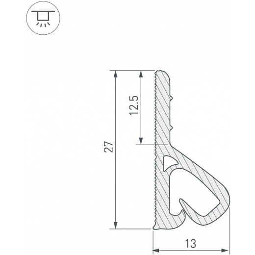 Профиль для контурной подсветки натяжного потолка Arlight  039518