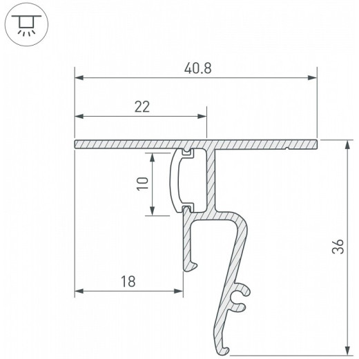 Профиль для контурной подсветки натяжного потолка Arlight  040703(1)
