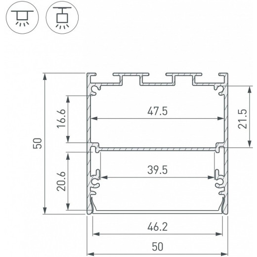 Профиль накладной Arlight SL-LINE 041844