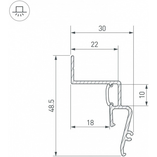Профиль для контурной подсветки натяжного потолка Arlight STRETCH 042559