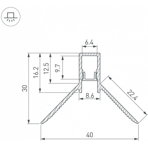 Профиль встраиваемый угловой внутренний Arlight ARH-DECORE 043161