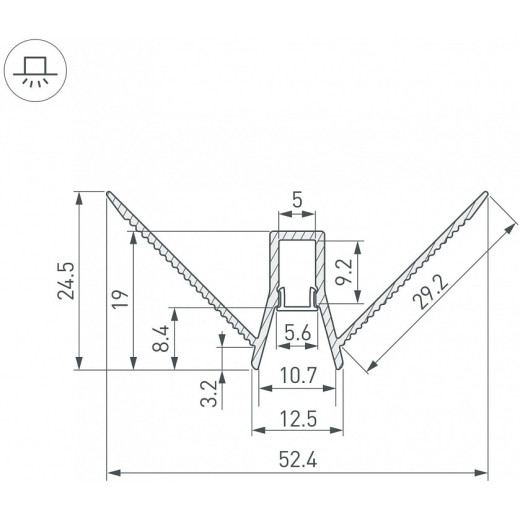 Профиль встраиваемый угловой внешний Arlight ARH-DECORE 043163